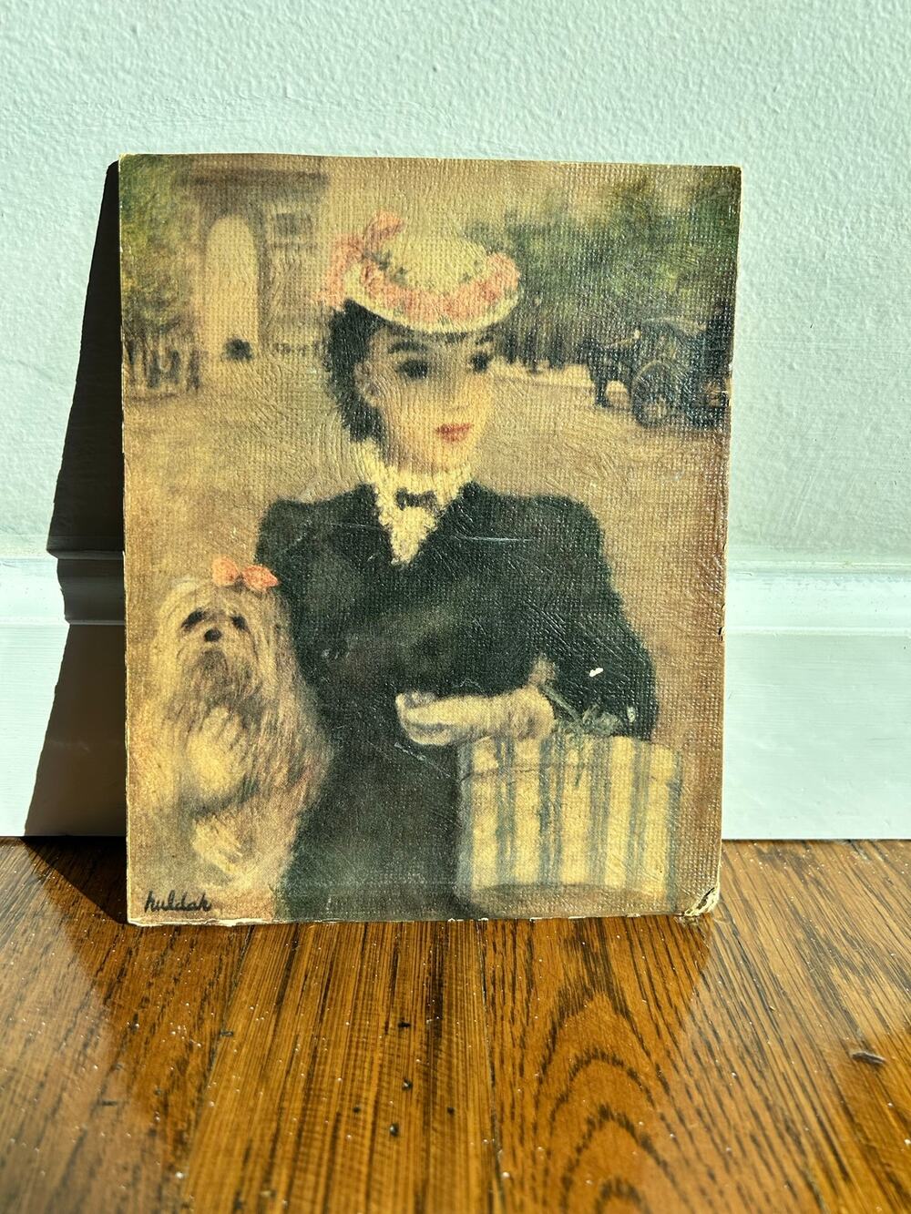 Vintage Huldah “Les Deux Camarades” Print, 1950s Parisian Lady & Dog